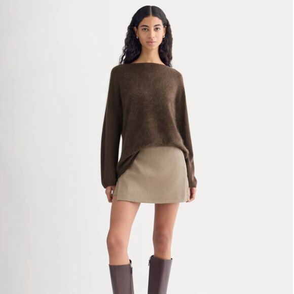 NWT Everlane Lush Cashmere Boatneck Sweater Sz S Raven